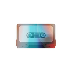 VHS cassette vector icon. Vintage video cassette vector. Old video and audio tape player. Vintage music vector logo. Retro cassette on a white background vector. Outline of a tape player.