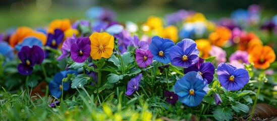 Obraz premium Colorful pansy field