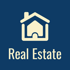 Modern Minimalist Real Estate Logo: Creative Housing Symbol with Architectural Design and Residential Building Mark for Realty Company Emblem