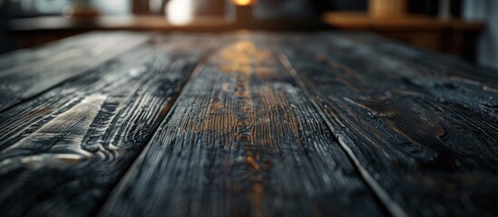 Black wooden table