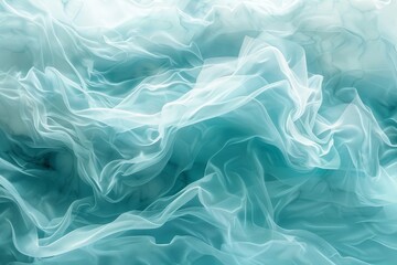 Obraz premium Contemporary Wall Art Featuring Abstract Aquamarine Waves with Marbled Textures