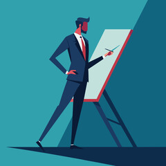 Businessman Standing Drawing