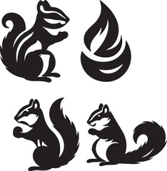 Vector of cartoon squirrel illustration on white 