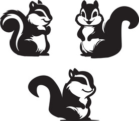 Vector of cartoon squirrel illustration on white 