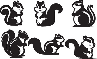 Vector of cartoon squirrel illustration on white 