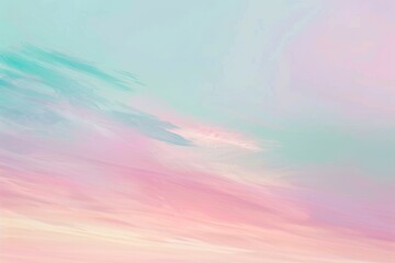 Abstract background featuring a pastel colored sky blending from pink to mint green, evoking a dreamy and ethereal atmosphere