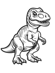 Obraz premium Cartoon tyrannosaurus coloring book