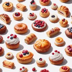 Pastry and Cake Cartoon Design Very Delicious