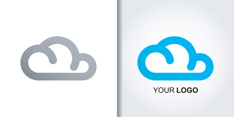 blue cloud logo icon template 