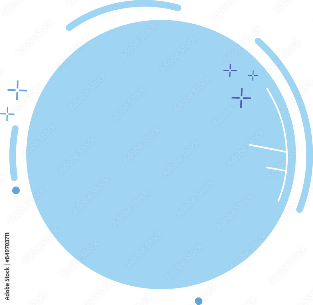 Wall mural blue circle abstract background design elements. simple geometric shapes light blue solid color back
