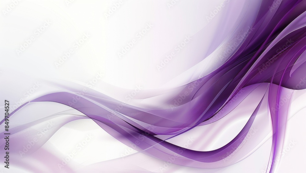 Poster purple and white background with smooth flowing lines generative ai
