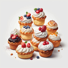 Pastry and Cake Cartoon Design Very Delicious