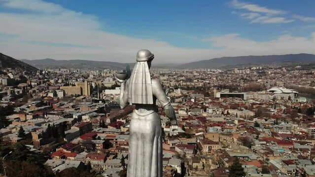 Monument to mother Karla in Tbilisi. Mother Georgia is a monument in the capital of Georgia