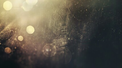 A blurry image of a dark background with a few bright spots, old retro vintage grunge film effect