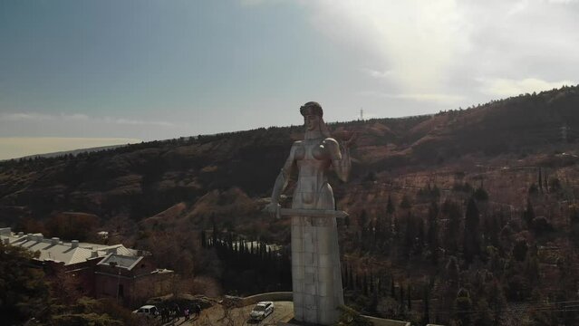 Monument to mother Karla in Tbilisi. Mother Georgia is a monument in the capital of Georgia