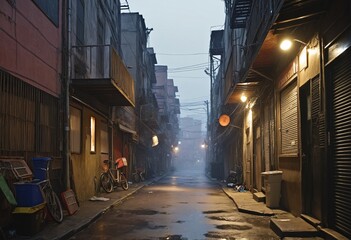 Obraz premium slum urban alley landscape