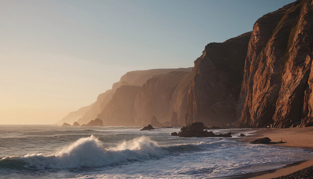 sunset at the cliffy beach