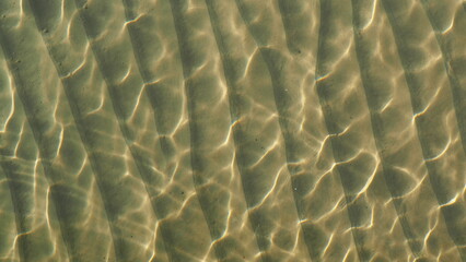 Rippling Water on the Beach

Abstract patterns of sunlight reflecting off rippling water over sandy seabed, creating a serene and natural texture.