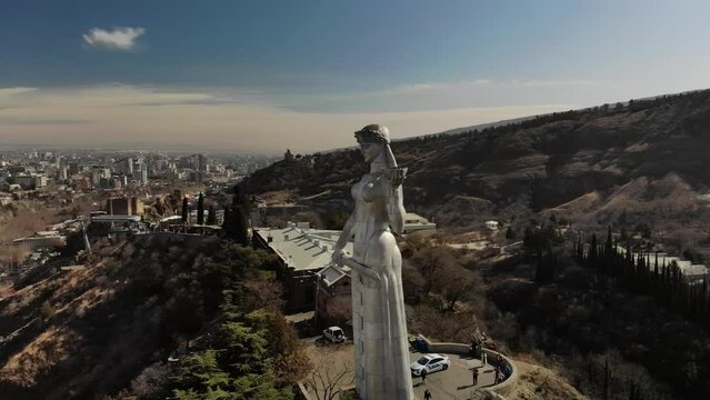 Monument to mother Karla in Tbilisi. Mother Georgia is a monument in the capital of Georgia