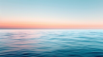 Naklejka premium Calm Ocean at Sunset with Pastel Sky. Generative ai