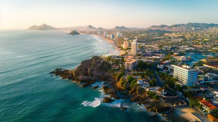 Aerial view of Mazatlan Sinaloa : Generative AI