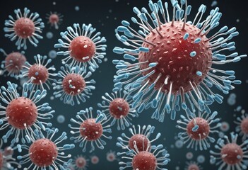 Virus with blood cells