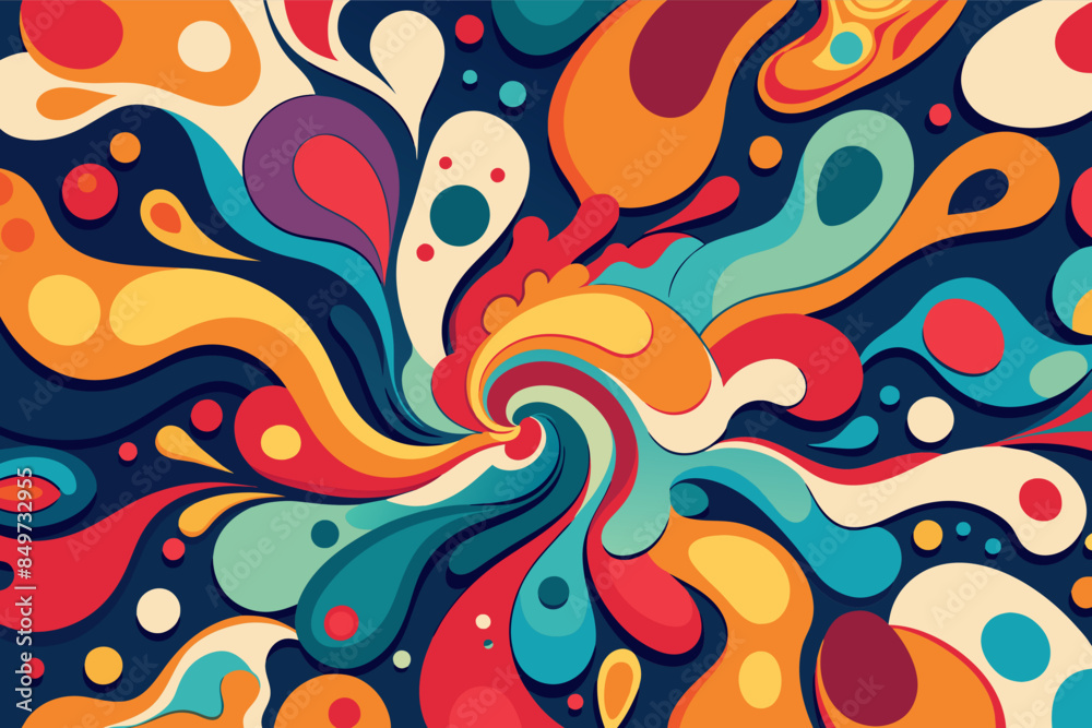 Leinwandbilder a colorful abstract background with wavy shapes, an abstract pattern with fluid shapes and vibrant c