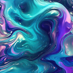 Fototapeta premium Liquid glass gradient abstract background. Holographic colorful futuristic texture.