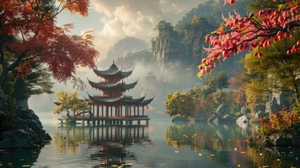 Ancient style oriental landscape