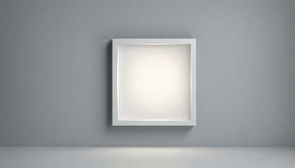 modern white frame on wall, isolated