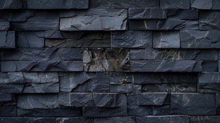 Background of a wall made of black slate