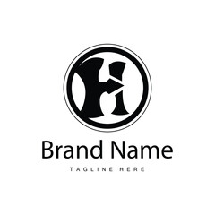 Obraz premium Letter H logo in simple style black alphabet H illustration template