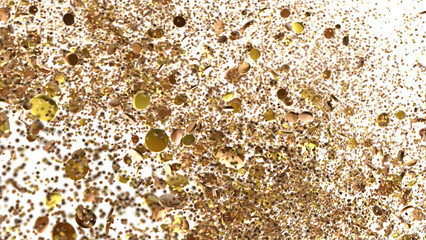 Enchanting Delight: Spectacular 3D Illustration Showcasing Enchanting gold Confetti