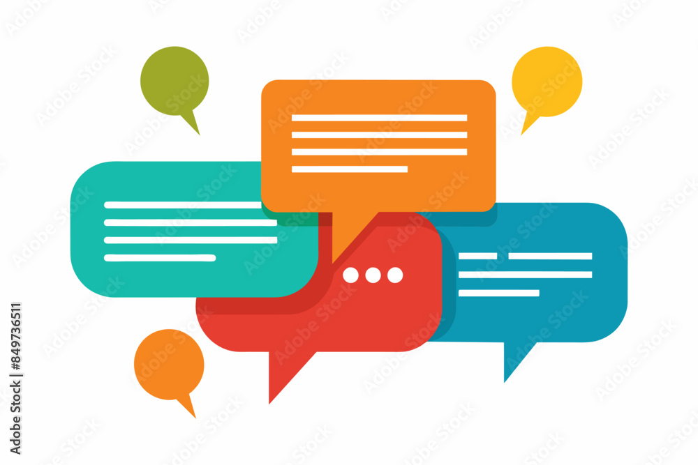 Poster a group of speech bubbles with different colors, design speech bubbles or dialog boxes for infograph