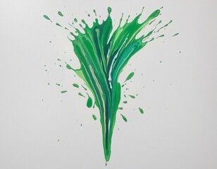 acrylic green splashes and forms design