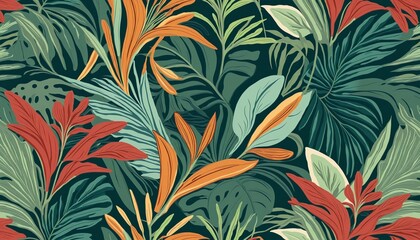 Fototapeta premium abstract trendy plant leaves wall paper graphic