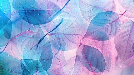 Fototapeta premium Macro leaves background texture blue. beautiful artistic image of nature