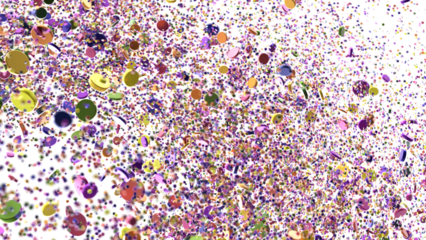 Sunburst and colorful confetti background frame illustration