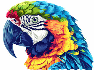 Fototapeta premium A colorful parrot is the main subject of the image. The parrot is perched on a colorful background, which adds to the vibrant and lively atmosphere of the scene. The parrot's bright colors