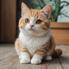 Obraz premium cute fluffy cat in the house