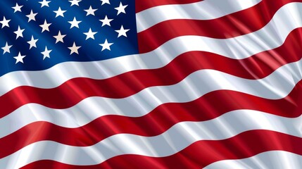 Fototapeta premium A high-quality digital rendering of the American flag displaying a wavy texture, enhancing the sense of movement