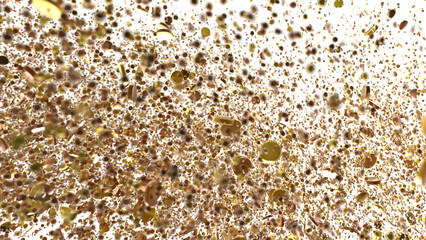 Enchanting Delight: Spectacular 3D Illustration Showcasing Enchanting gold Confetti