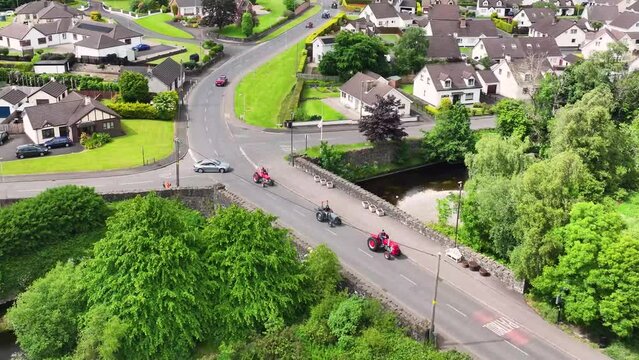 Aerial view of Craigywarren Vintage Day Road Run Broughshane Ballymena County Antrim Northern Ireland 8th June 2024