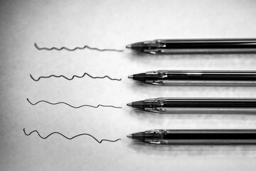 black and white Fine Art ballpoint pens