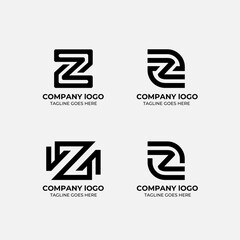 Z logo set flat design
