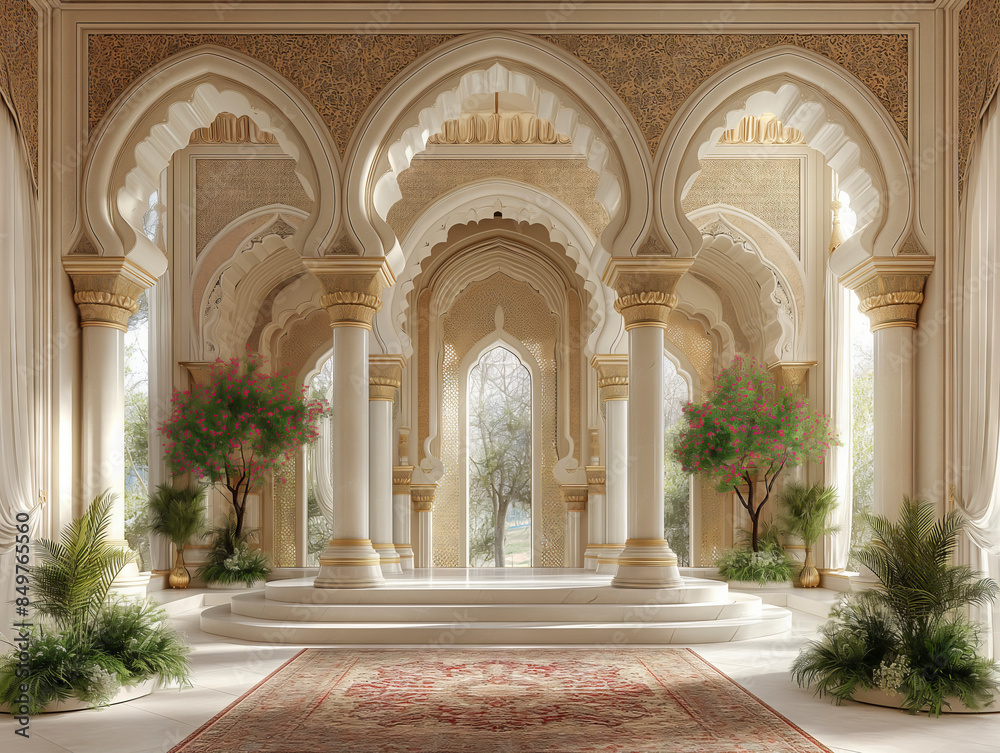 Wall mural eid al fitr or eid mubarak luxury realistic islamic. generative ai