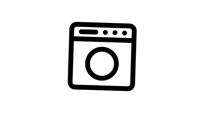 Washing Machine animated icon with alpha ch annel. Perfect for project and Explainer Video