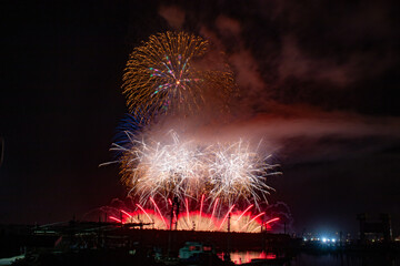 日本の秋の花火