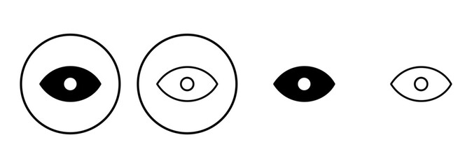 Eye icon set. Eye vector icon. Look and Vision icon.