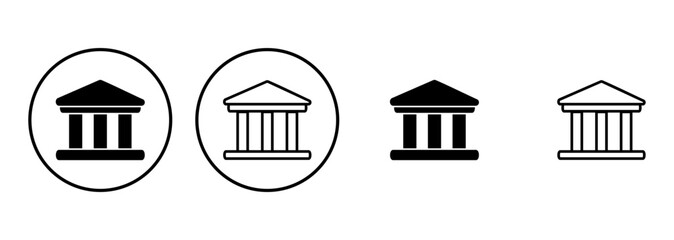 Bank icon set. bank vector icon, museum, university